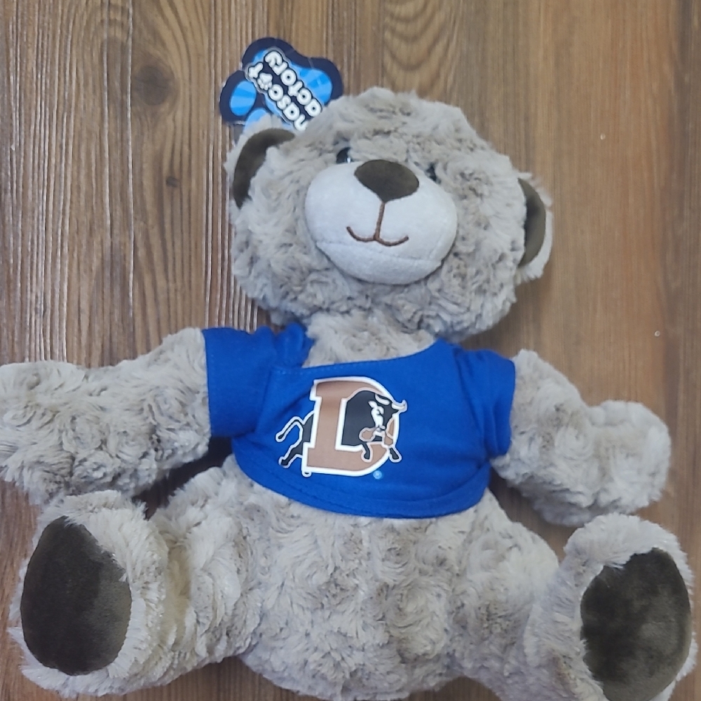 Gray Plush‎ Teddy Bear with Blue Shirt new .